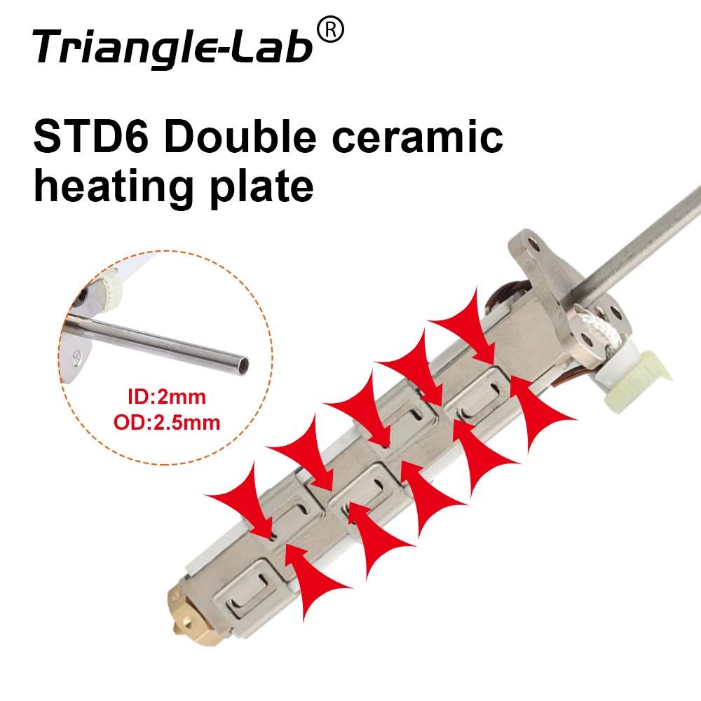 Trianglelab STD6 Ceramic Heating Core Maximum Continuous Flow up to 95mm³/s Direct Drive Extruder STD6 Hotend 3D Printer CHC