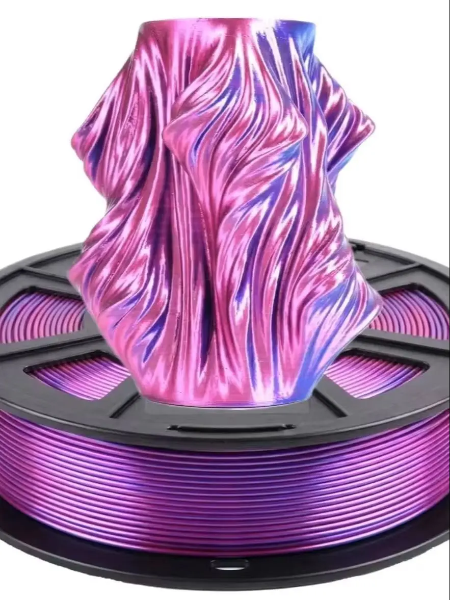 Silk Dual-Color PLA Filament, Silk PLA 3D Printer Filament 1.75mm, Shiny Silk Texture, Dimensional Accuracy ±0.02mm, 250G Spool