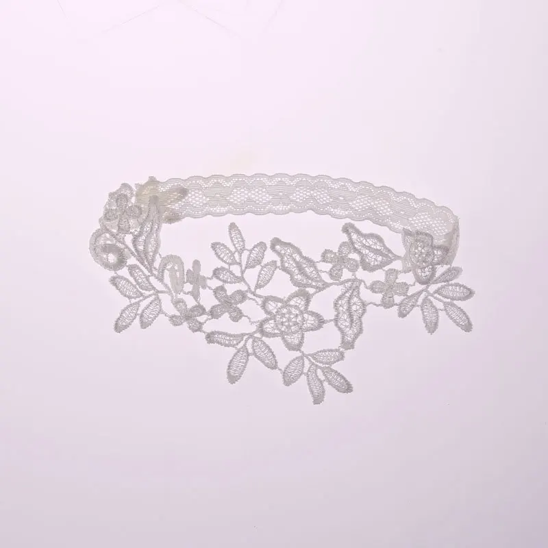 لينة طوق أسود زهرة للذوبان في الماء الدانتيل الدانتيل زهرة شريط مرن العروس الفخذ حلقة مثير العروس الساق الدائري