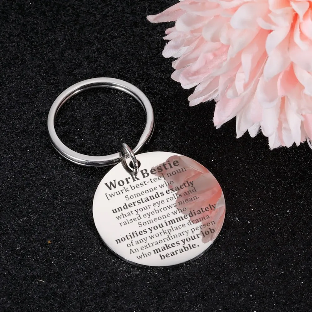 Work Bestie Keychain Personalized Colleague Leaving Gift BFF At Work Coworker Friend Work Bestie Definition Gift Custom Keychain