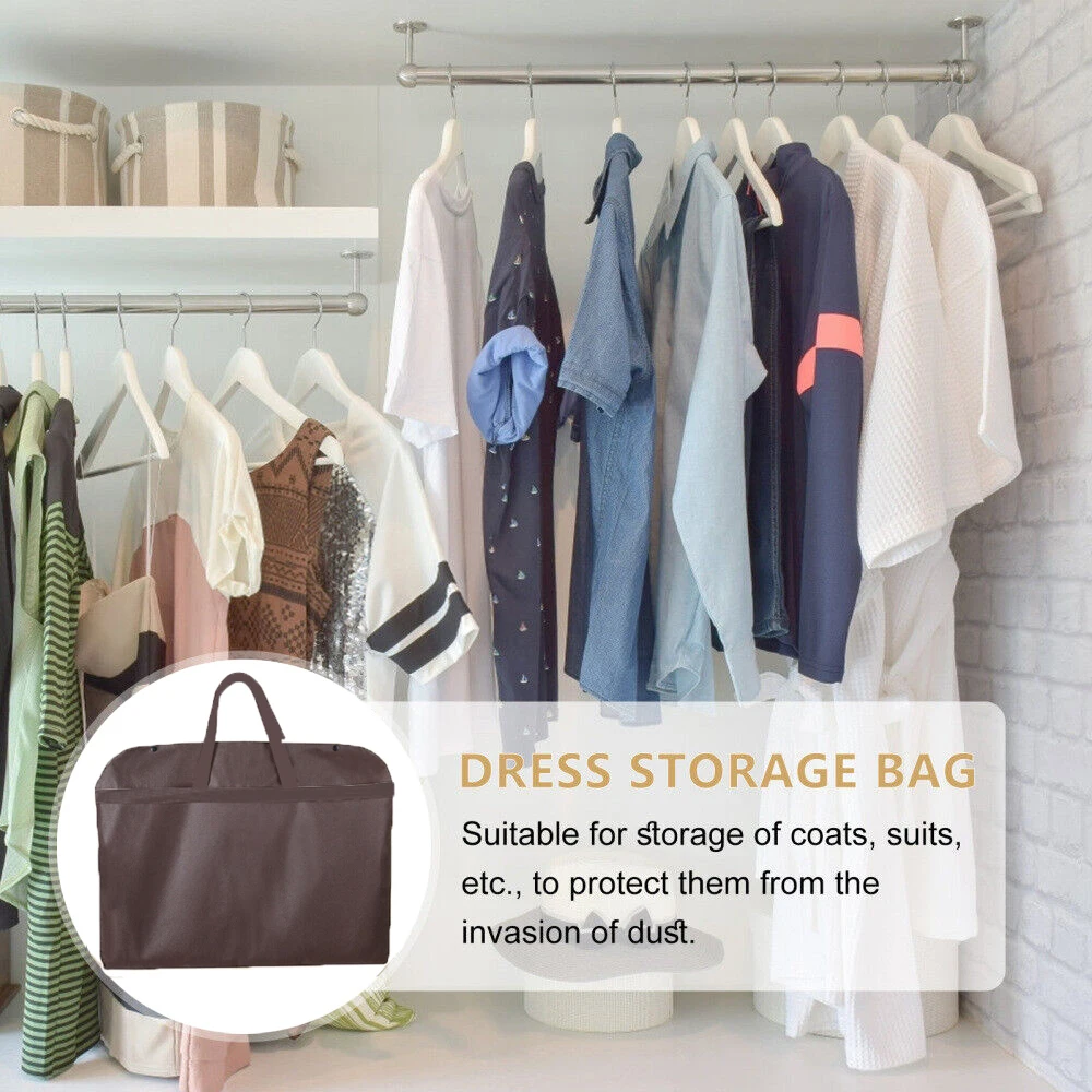 Clothes Dust Cover Wedding Dress Cover Suit Coat Storage Bag Garment Bag Wreath Letter Print Wardrobe Hanging Clothing Organizer