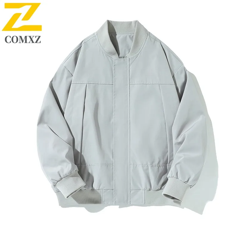 

Men's Contrast Stripe Jacket Water-Resistant Windproof Stand Collar Windbreaker Business Casual Outdoor Lightweight Office Wear