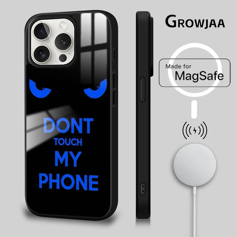 Dont Touch My Phone Phone Case For iPhone 16 15 14 13 12 11 Pro Max Plus Mini New Magsafe Mirror Wireless Magnetic Cover