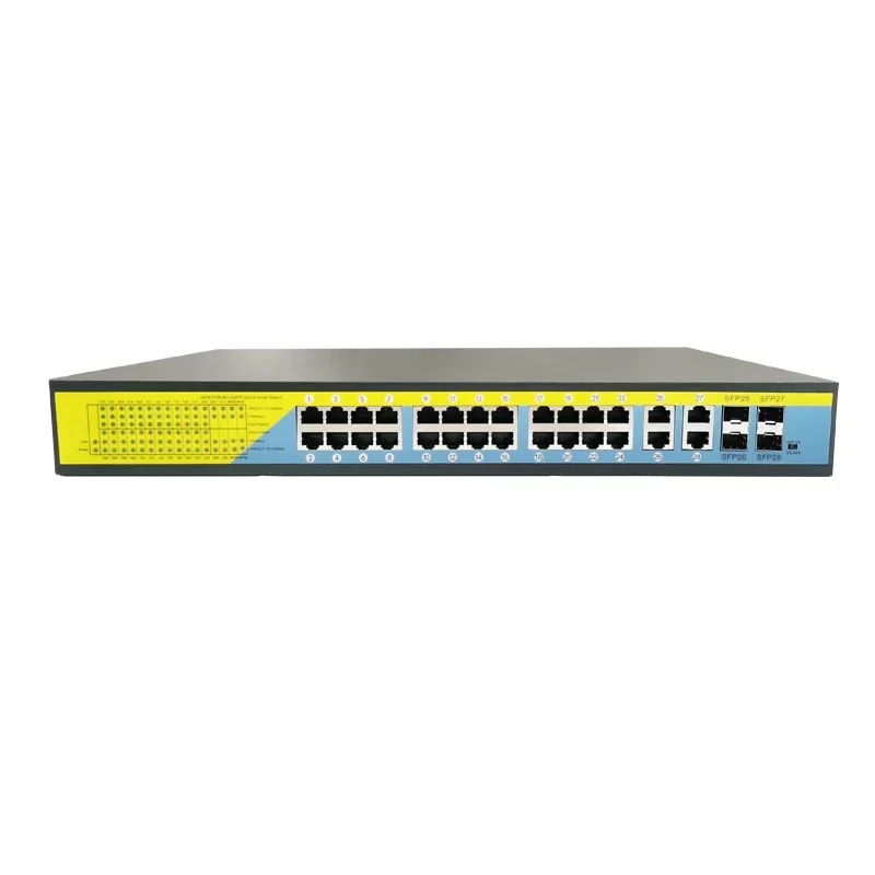 24 Ports gigabit POE Network Switch 4*1000mbps Uplink Ports 4*1000mbps SFP ports industry-standard