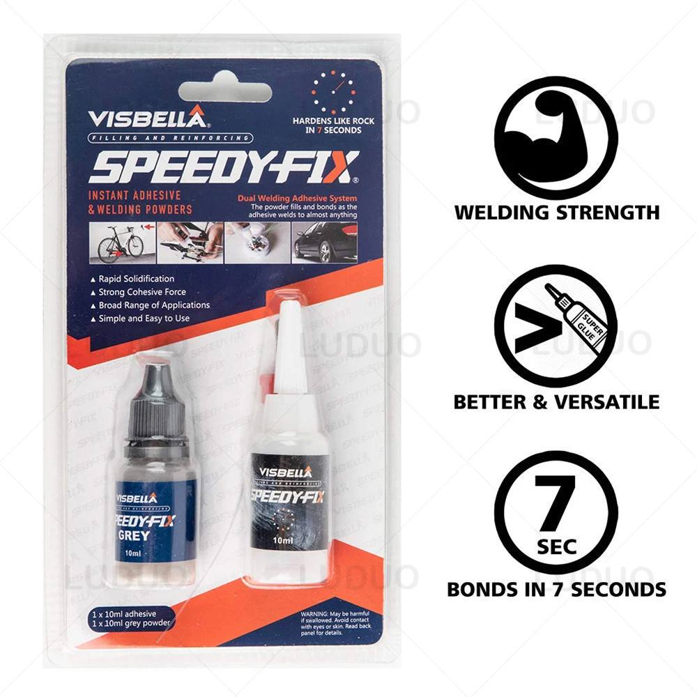 4 Farben Schweiß-Superkleber 7, schnelles Fix-Pulver, Kunststoff, Reparatur, Holz, Klebstoff, Dichtstoff, professionelles, schnell haftendes Kupfer, Gummi – Detail 7