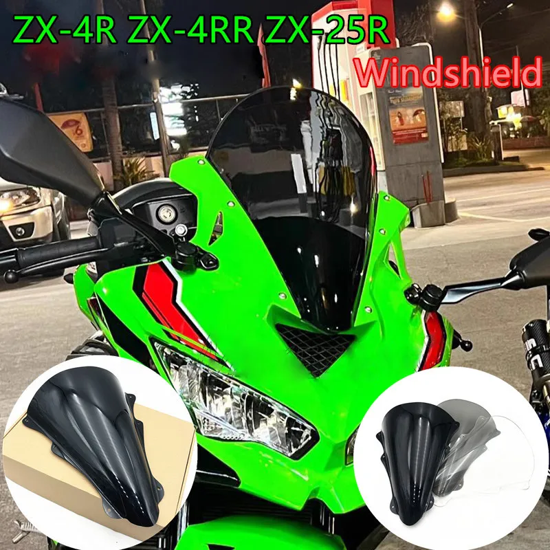 

Motorcycle Racing Double Bubble Windshield WindScreen Visor Viser Deflector For KAWASAKI zx-4r ZX-25R ZX-4RR ZX-4R ZX4R 2023 24