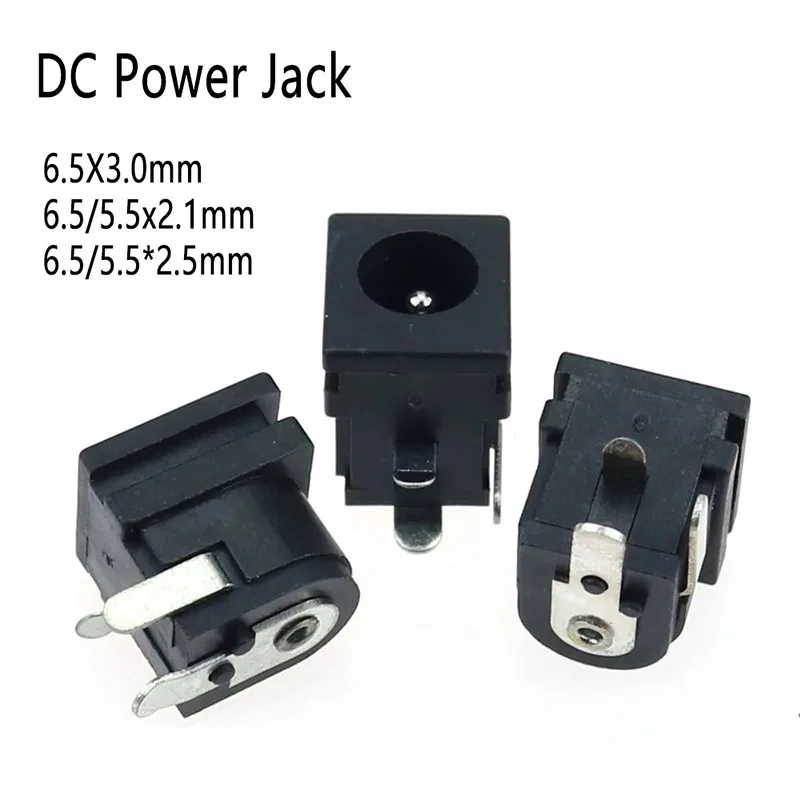 5pcs DC Socket DC062 5.5 * 2.1mm 2.5 6.3X3.0 Pin 6.5 * 3.0 5.5 X 2.1 / 2.5 MM Female DC Power Jack Plug Charging Port Connector