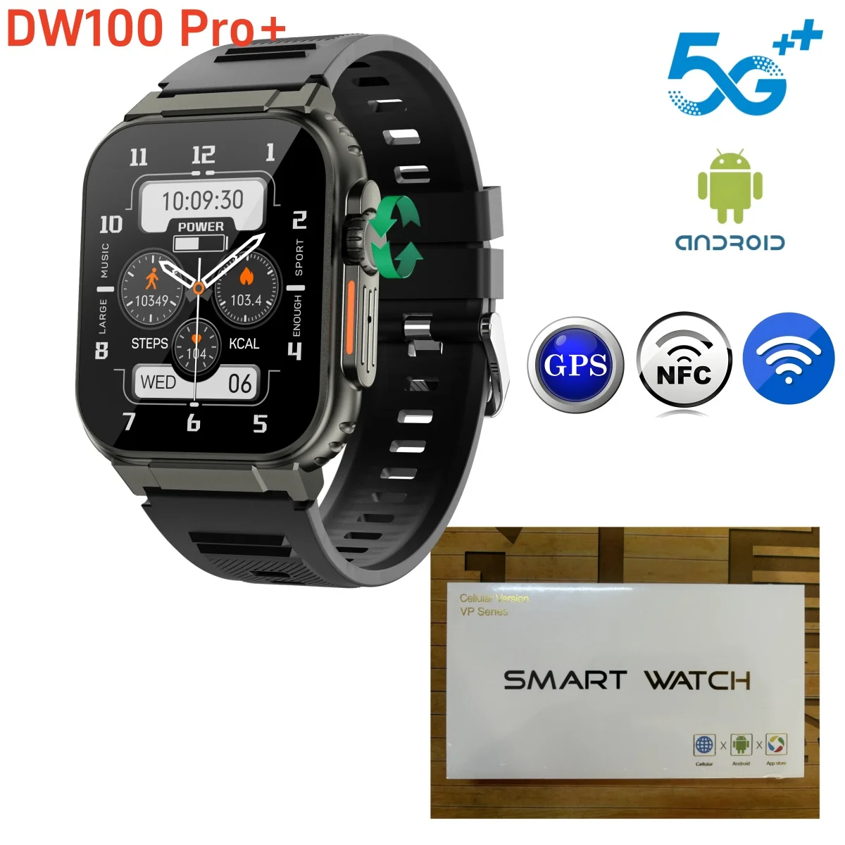 

Original DW100 Pro + Plus Smartwatch 5G LTE Android Smart Watch New With Fingerprint Unlocking Facial Recognition Rotary Camera