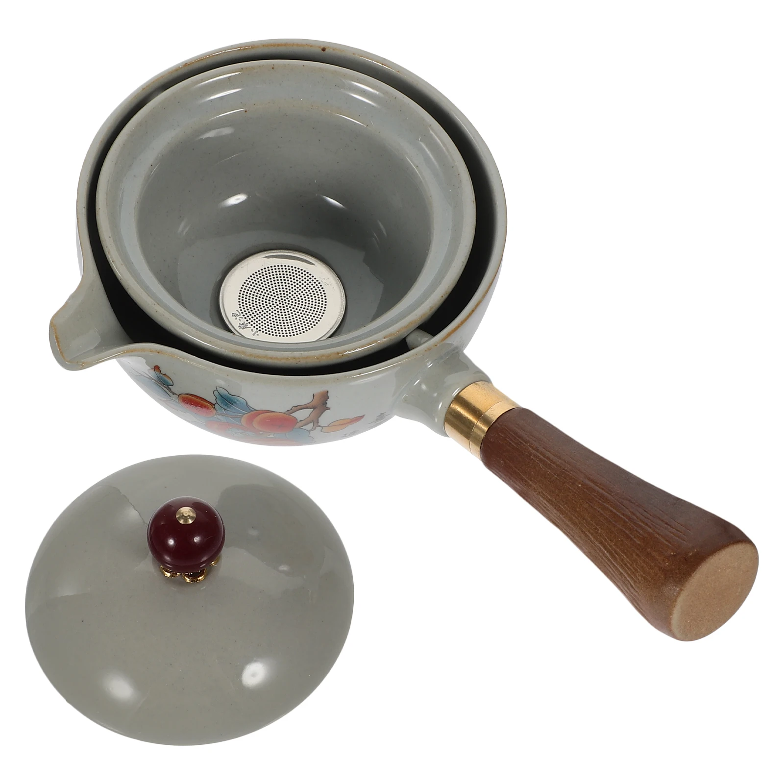 

360° Rotation Ceramic Teapot Side Handle Large Capacity Household Pot Portable Tea Kettle Vintage Style Tea Maker Handheld