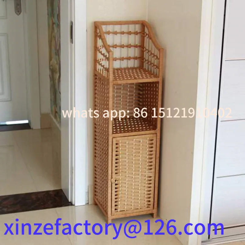 

Customizable Minimalist Creative Bedside Table,Imitation Vine Weaving,Storage Holder,Corner Standing
