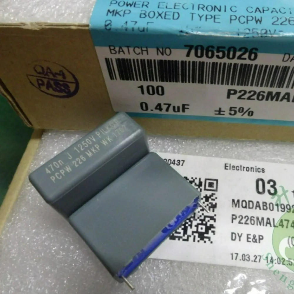 

1pcs/lot MKP226 0.47uf 1250v 470nf u47 474 J PCPW226 Brand New 27.5mm Film Capacitor P226MAL474JA01