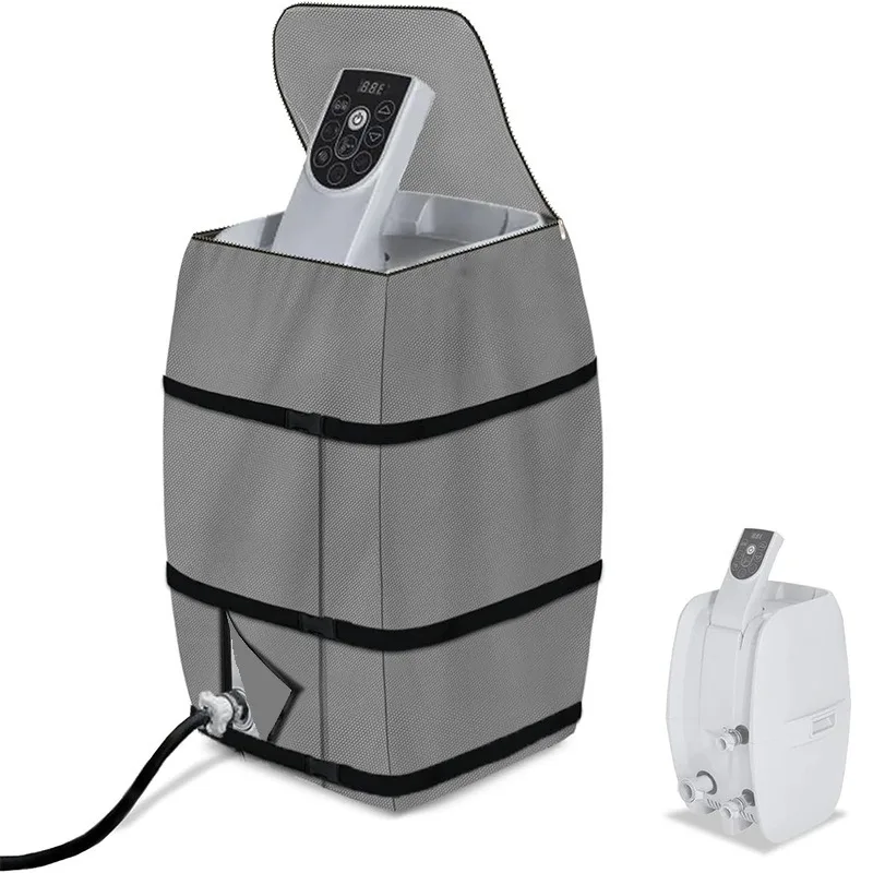 

Heavy-duty waterproof and dust-proof hot tub insulated pump cover Inflatable tub heater pump cover Gray square protective cover