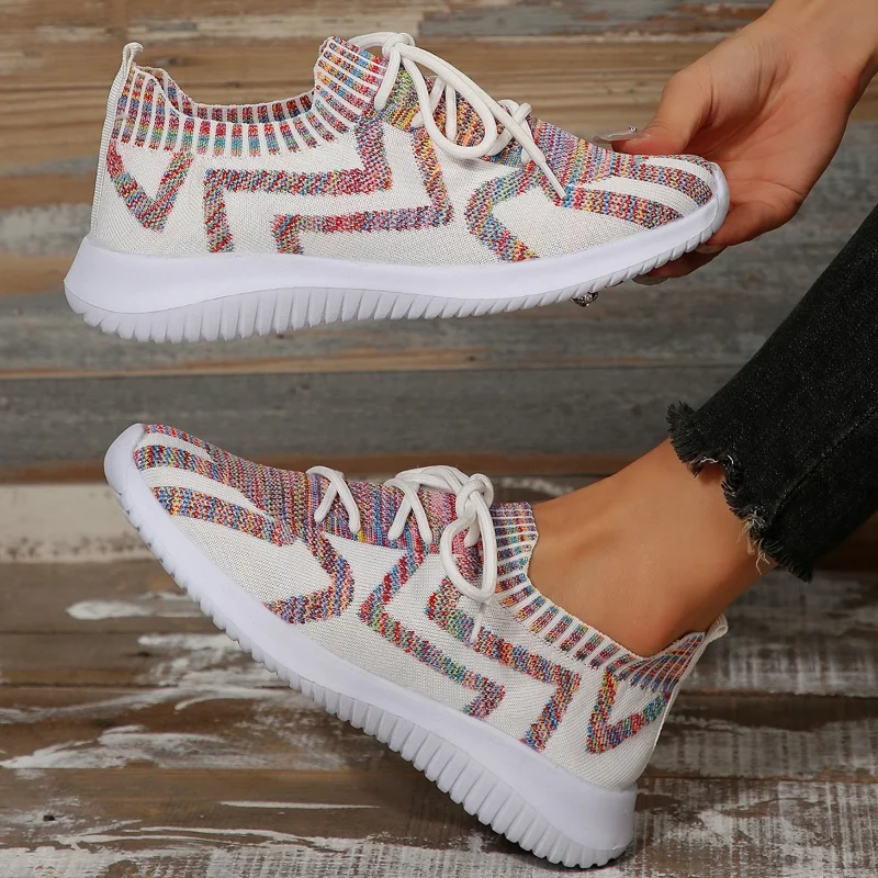 European and American Large Size Casual Shoes for Women 2023 Summer New Mixed Colors Women Shoes Mesh Breathable Sneakers Women