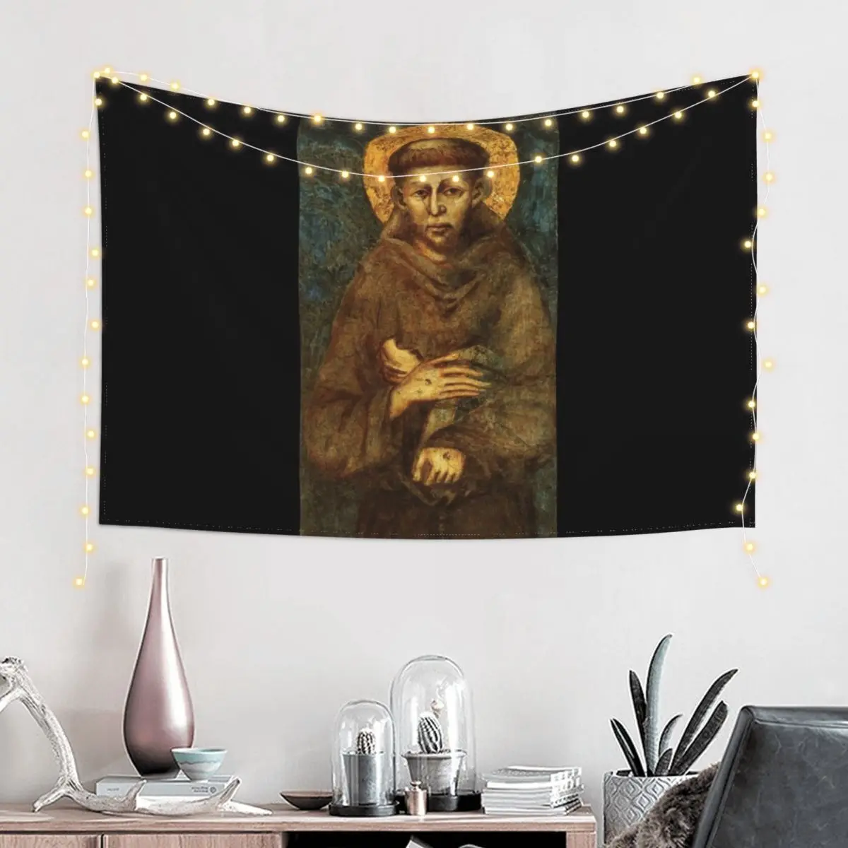 Saint Francis of Assisi Tapestry Bedroom Deco Aesthetics For Room Decorative Wall Murals Tapestry