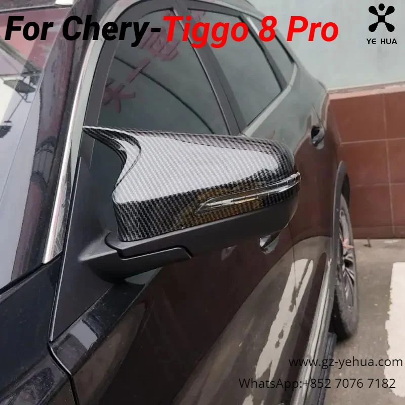 For Chery Tiggo 8 Pro 2020 2023 Rearview Mirror Shell Modified with Cow Horn Shell Automobiles Parts Refit Accesorios Para Auto