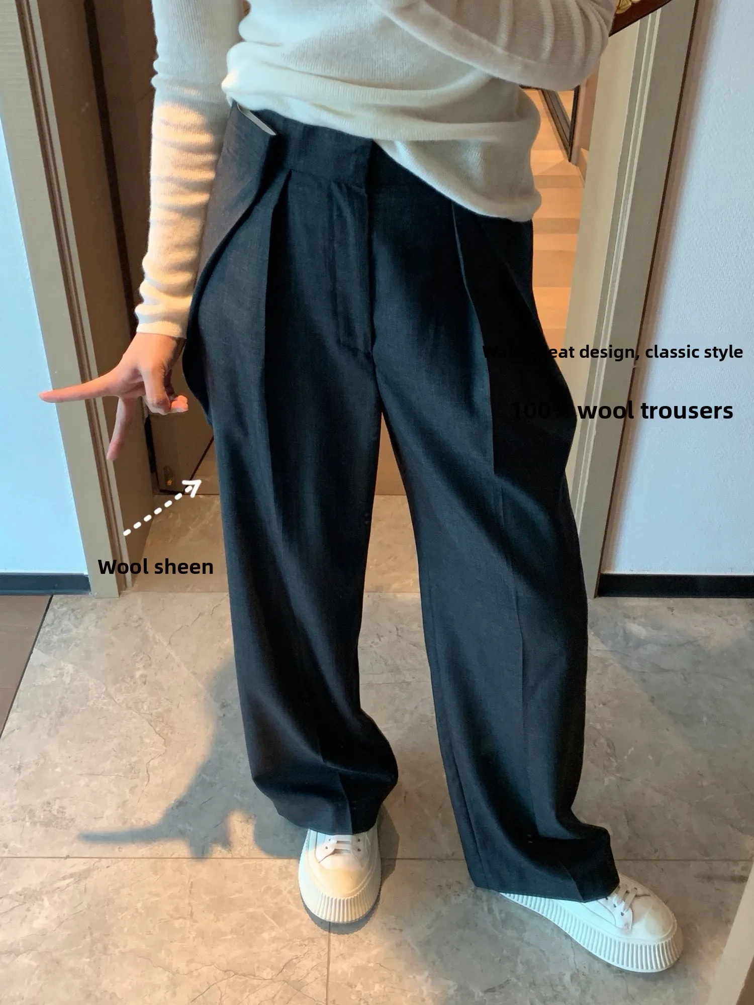 

Wide Leg Pants High Waist Elastic Straight Casual Loose Fit Summer New Style Versatile Loose Feel Casual Trousers