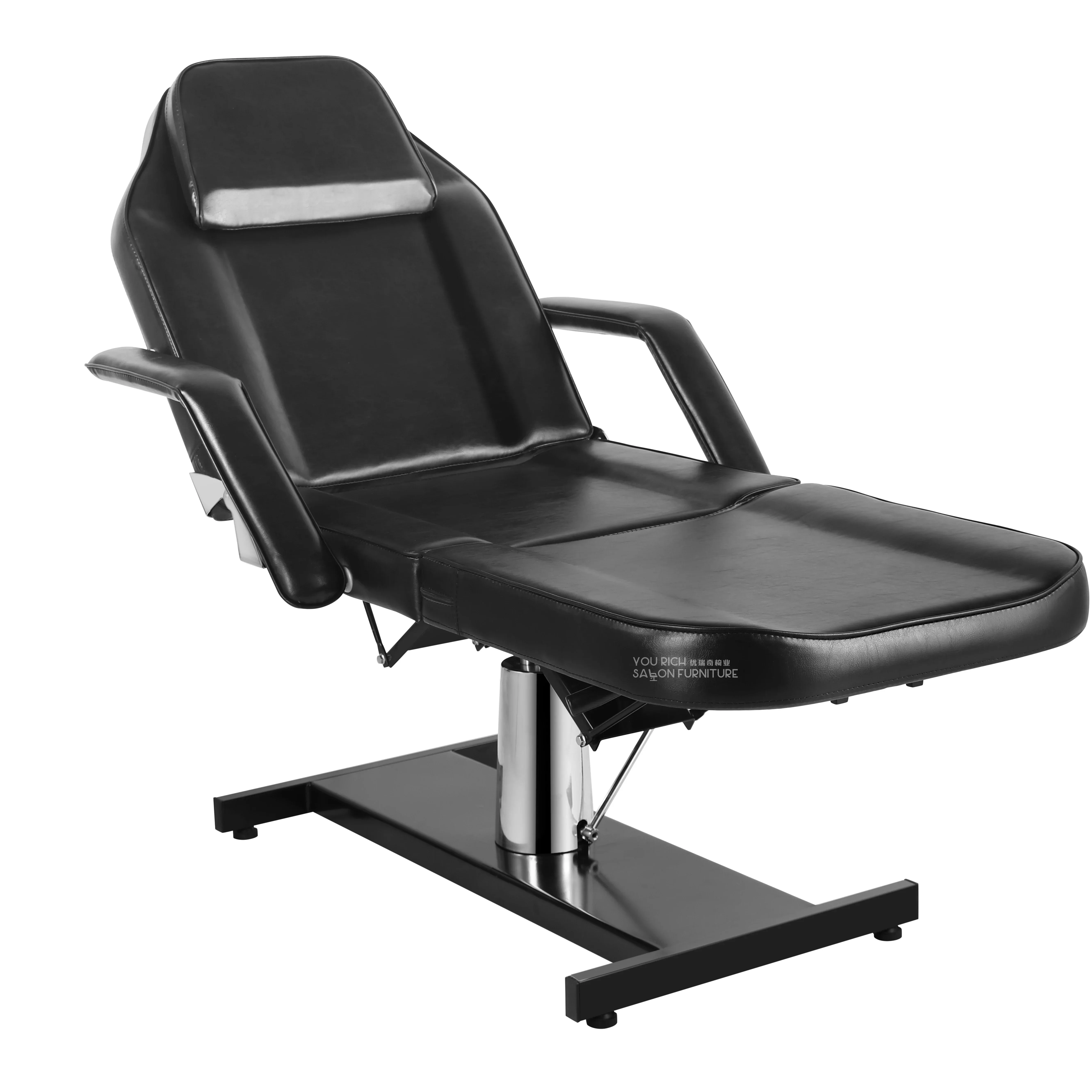 

Black Hydraulic Beauty Bed Portable Reclining Barber Chair Massage Table For Spa Beauty Salon Facial Chair