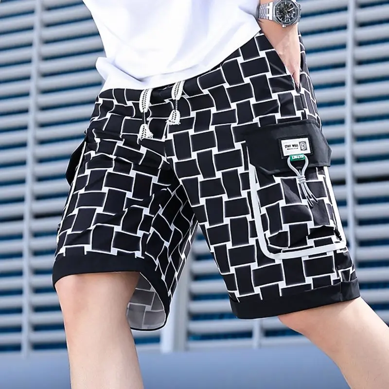 Men's Summer Cargo Shorts 2026 Loose Fit Multi Pocket Workwear Shorts Casual Hip Hop Streetwear Above Knee Shorts for Beach