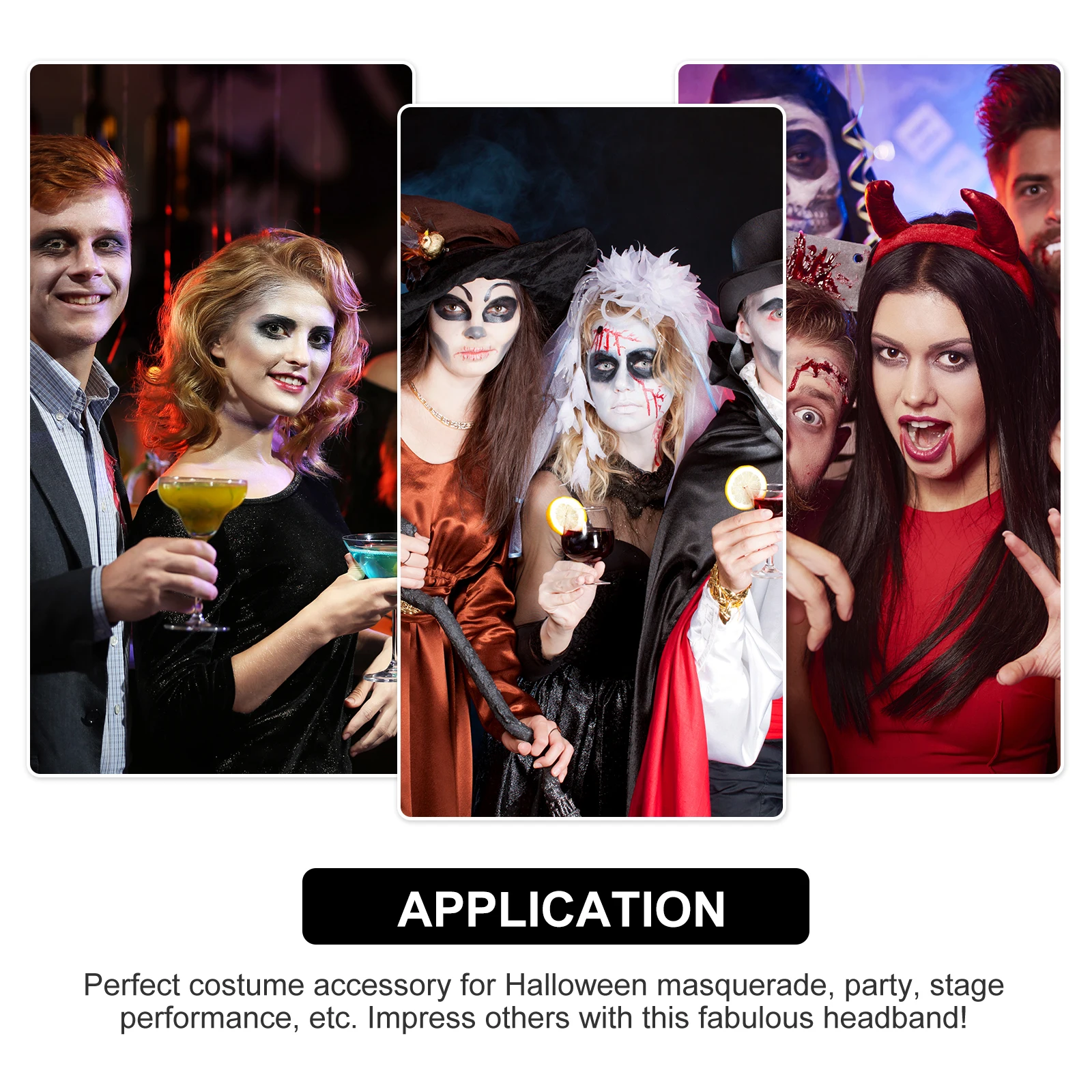 

2pcs Halloween Headband Hair Hoop Cosplay Headdress For Costume Party Carnival Masquerade Festival Funny Headbands