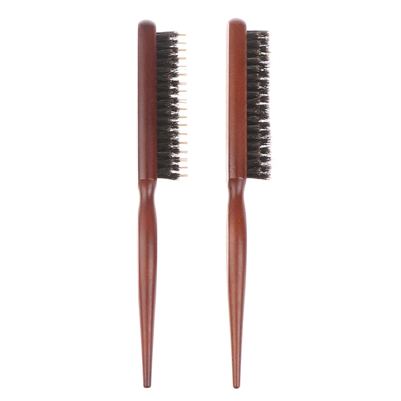 Professional Salon Teasing Back Hair Brushes Boar Bristle Wood Slim Line Comb Hairbrush Extension Hairdressing Styling Tools DIY