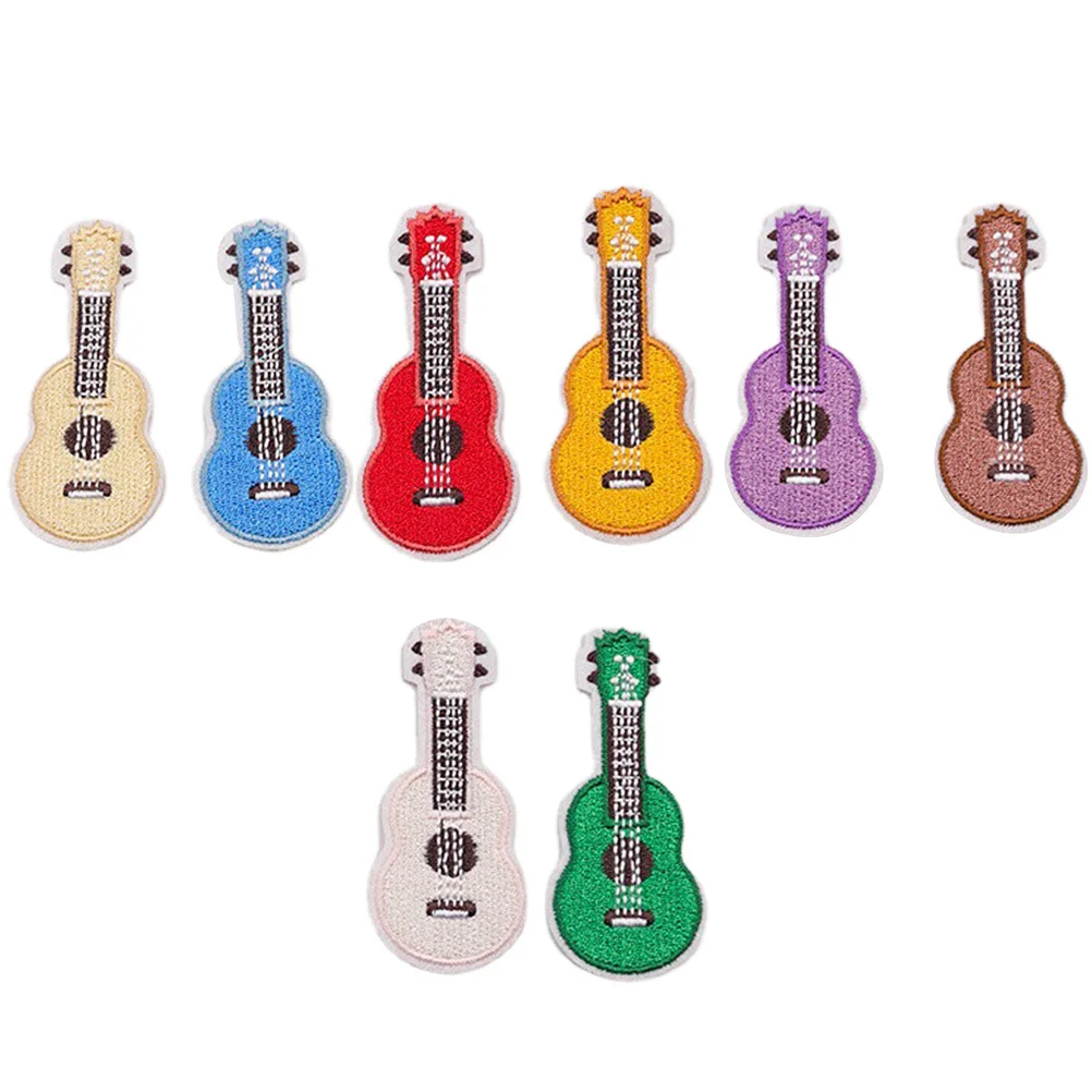 

8Pcs Guitar Embroidered Applique Patches for Clothes Coat Jeans DIY Sewing Decorative Garment Patches Musical Instrument Patch