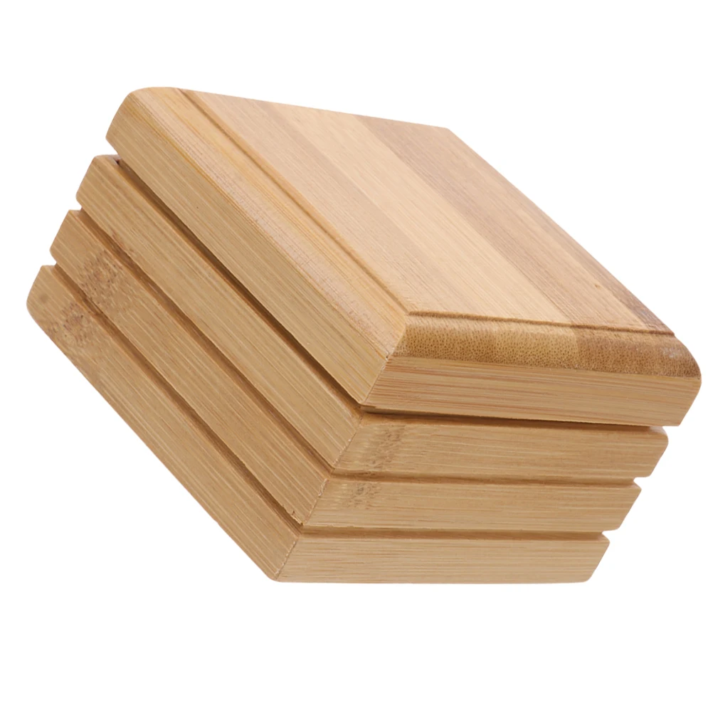 

Bamboo Soap Box Holder Drainage Design Bathroom Shower Tray Case Mould Proof Organizer Storage Container
