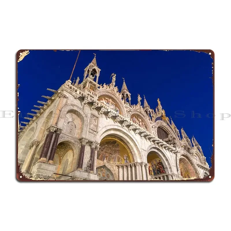 Basilica Di San Marco Синий Металлический Знак Фреска Создать Кино Дизайнер Клуб Оловянный Знак Плакат