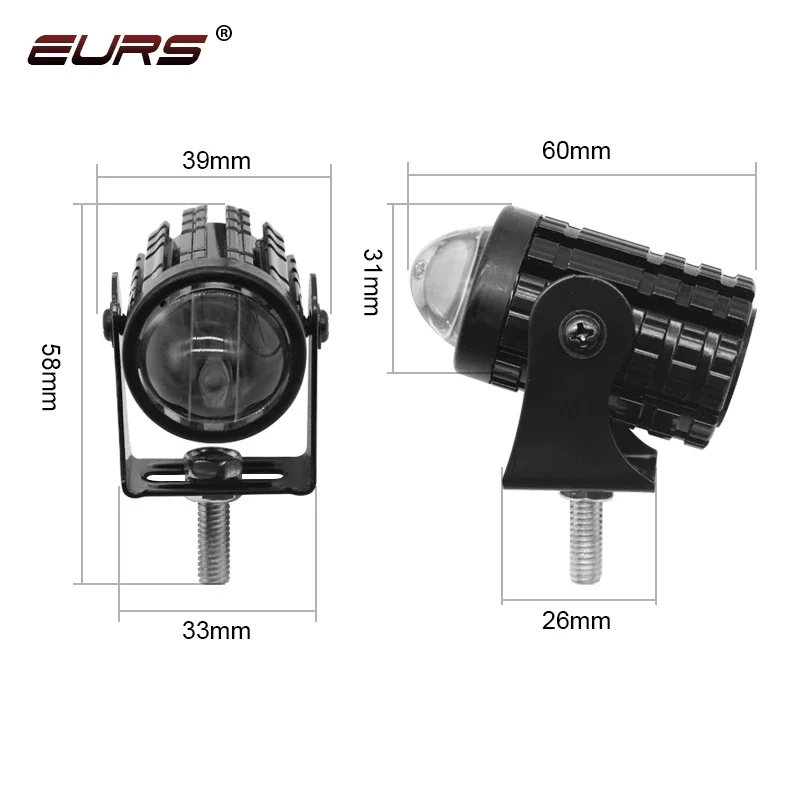 1PCS Motorcycle Led Headlight Mini Dual Color Headlights Driving Light Universal Spotlights Hi/Low Beam Moto Lamp Accessorie 12V
