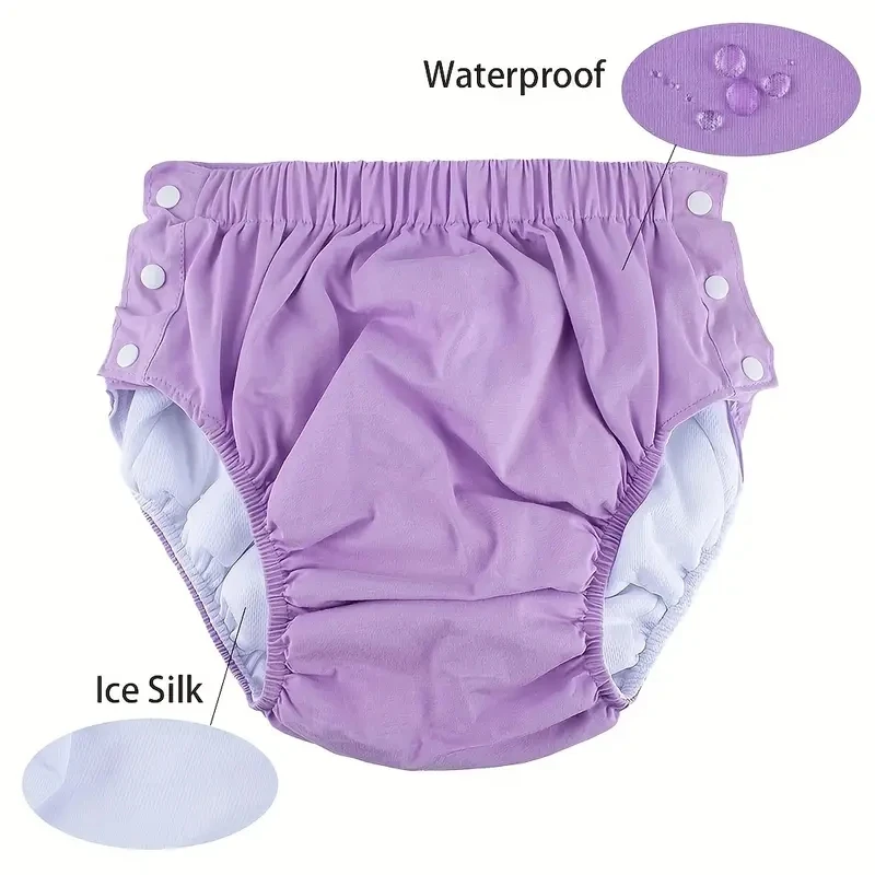 AIO المفاجئة زر حفاضات الكبار سلس البول السراويل كبيرة الحجم قابل للغسل القماش حفاضات للمرضى وكبار السن الرجال والنساء