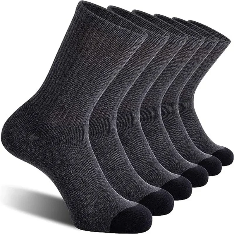 10 Pairs Plus Size Men Crew Socks EUR 39-47 High Tube Cotton Sports Socks Runing Football Soccer Athletic Socks White Black