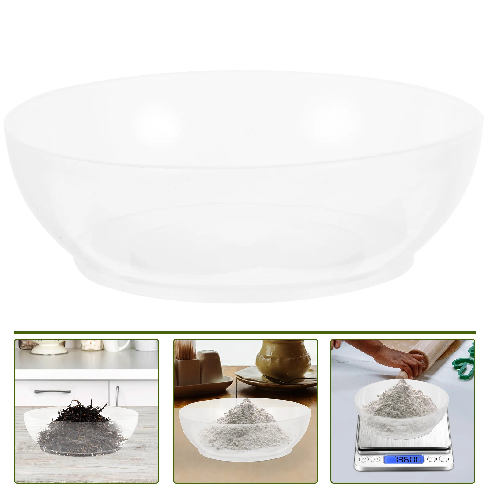 Weighing Pan Transparent Tray Food Powder Weight Portable Scale Kitchen Measuring for Clear Storage