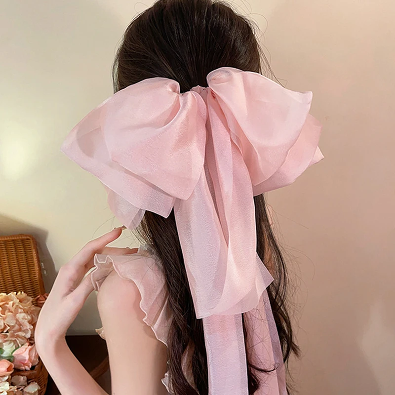 أزياء سوبر الجنية الشريط Bowknot مشبك شعر الأميرة الحلو الصيف كليب الراقية جو أغطية الرأس إكسسوارات الشعر