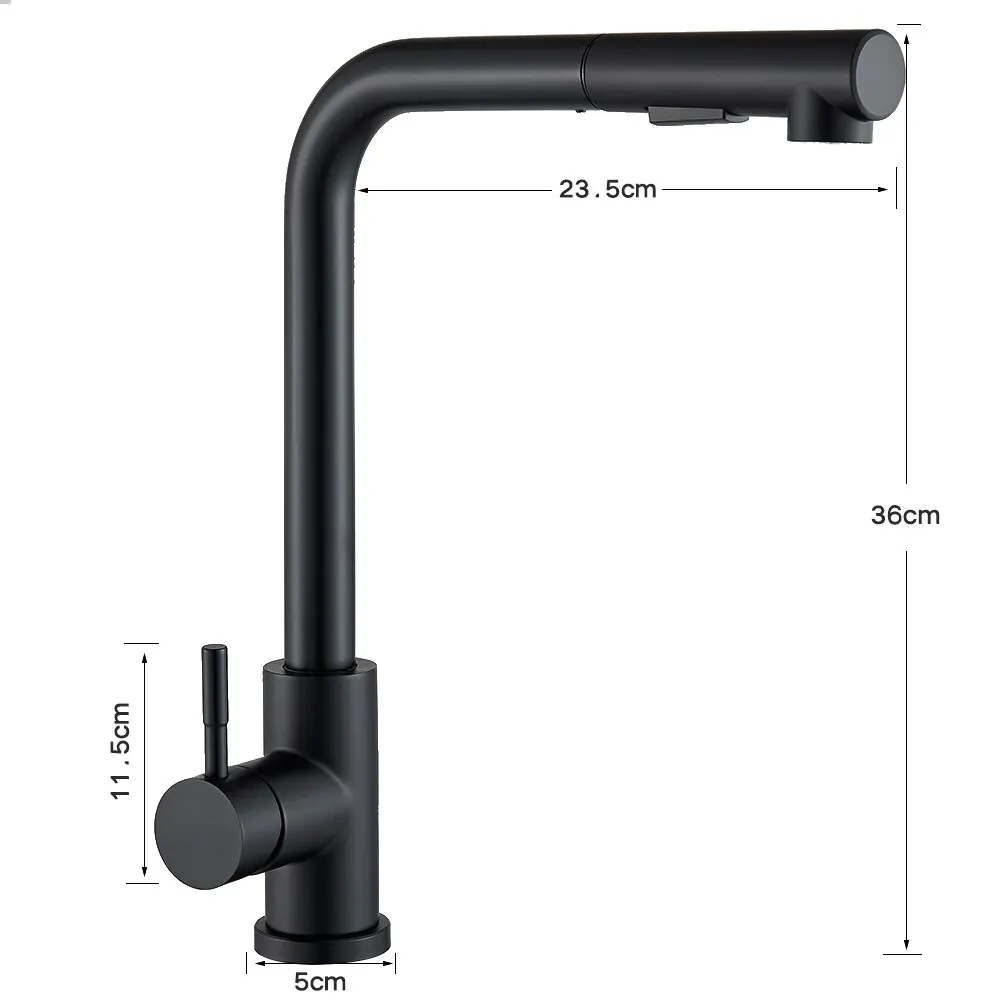 Évier de cuisine flexible à nervures noires, 2 modes, flux et buse de pulvérisateur, acier inoxydable, eau chaude et froide, pont de robinet de centre commercial