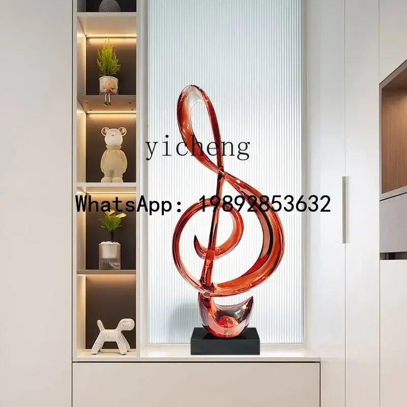 bar concert hall modern light luxury transparent music note  ornament resin musical instrument sculpture porch decoration