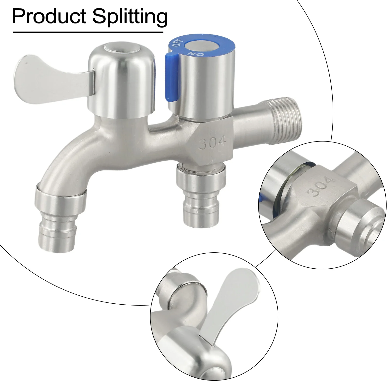 

Double Head Faucet Double Outlet Faucet Home Use Outdoor Use Stainless Steel Material Air-injected Water Flow For Mop Sinks