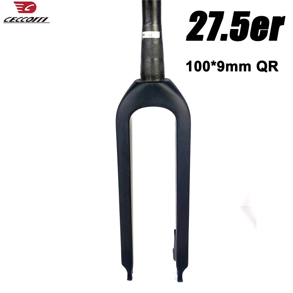 Mountain Bike Hard Carbon Fork, Front Axle, MTB, Size 100*15mm or 100*9mm, 27.5er