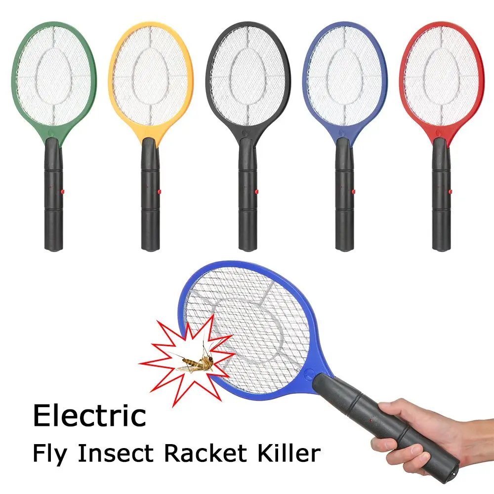 Summer Supplies Plastic Electric Fly Insect Racket 5 Colors Portable Zapper Killer Mosquito Wasp Mosquitos Killer Outdoor