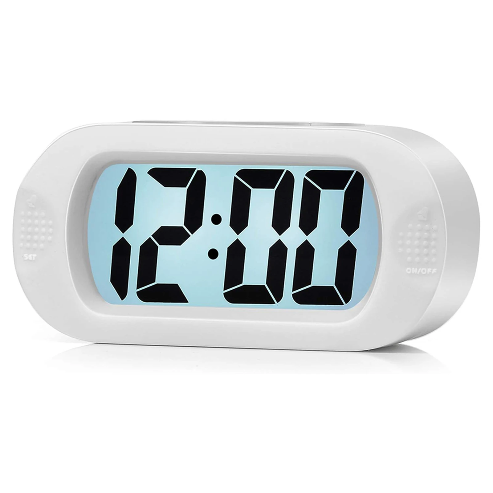 Digital Alarm Clock LCD Large Night Light Office Bedroom Desk Kitchen Silicone Travel USB Cable 12 Hours 24 Hours