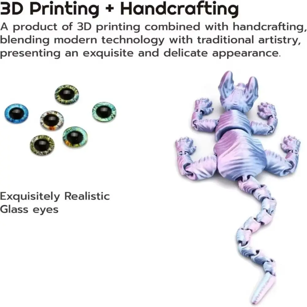 Siamesisches Kätzchen, 3D-gedruckte Katze, mehrteilig, Desktop-Dekoration, Mini-Katzenfigur, bewegliche bewegliche 3D-haarlose Katzenpuppe, Autodekoration