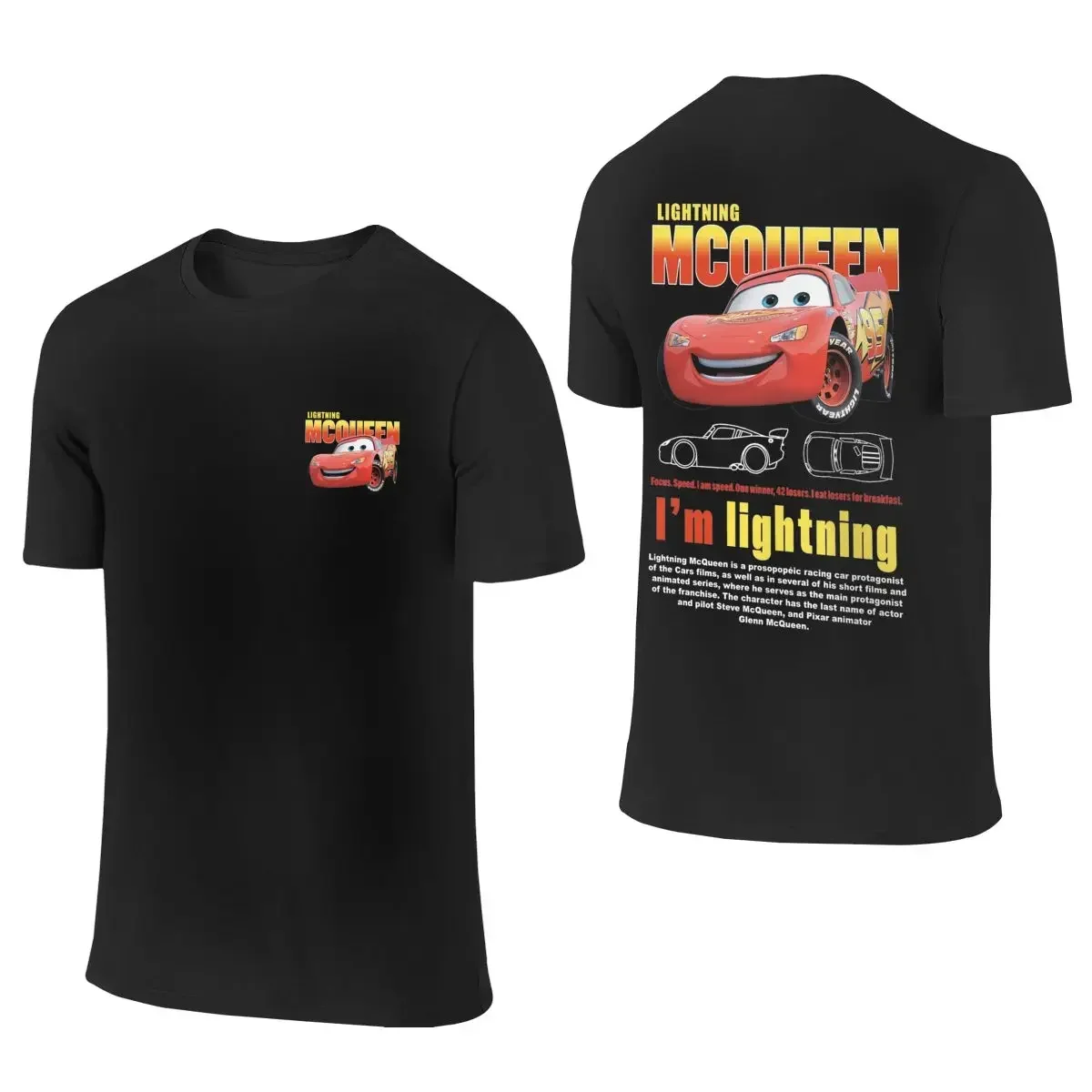 Lightning Mcqueen Cars Galaxy Women Front Back Two Sides T Shirts Funny Tees Short Sleeve O Neck T-Shirts Cotton Print Clothes