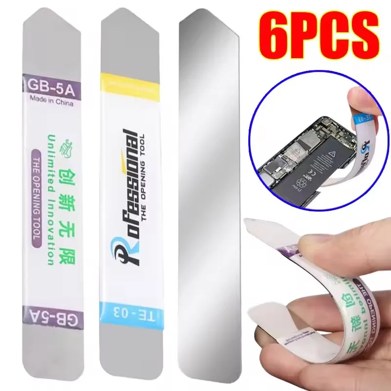 1-6Pcs Stainless Steel Blade Soft Ultra Thin Pry For Phones Tablet Screen Battery Opening Tools for Samsung iPhone iPad Opener