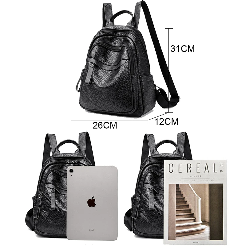 Women Large Capacity Backpack High Quality Leather Female Vintage Bag School Bags Travel Bagpack Ladies Bookbag Rucksack Purses