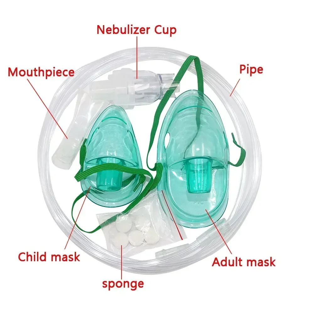 6 In 1 Nebulizer Inhaler Set CompMist Household Nebulizer Cup Mouthpieces Adult Child Mask Inhaler Set Accessories One-time