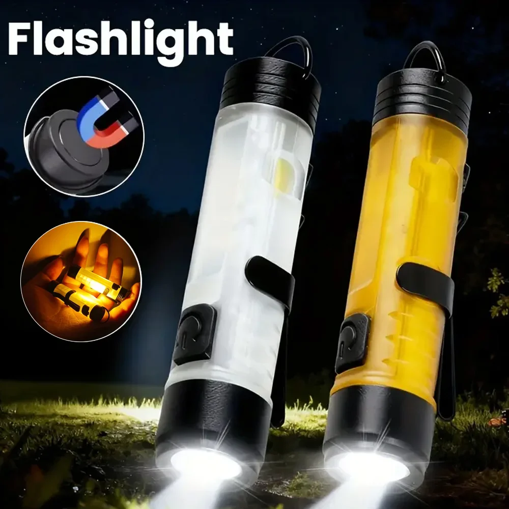 HEINAST LED Mini Flashlight 400LM Brightness Pocket Work Light Magnet and Hook EDC Rechargeable Light Torch for Outdoor Camping