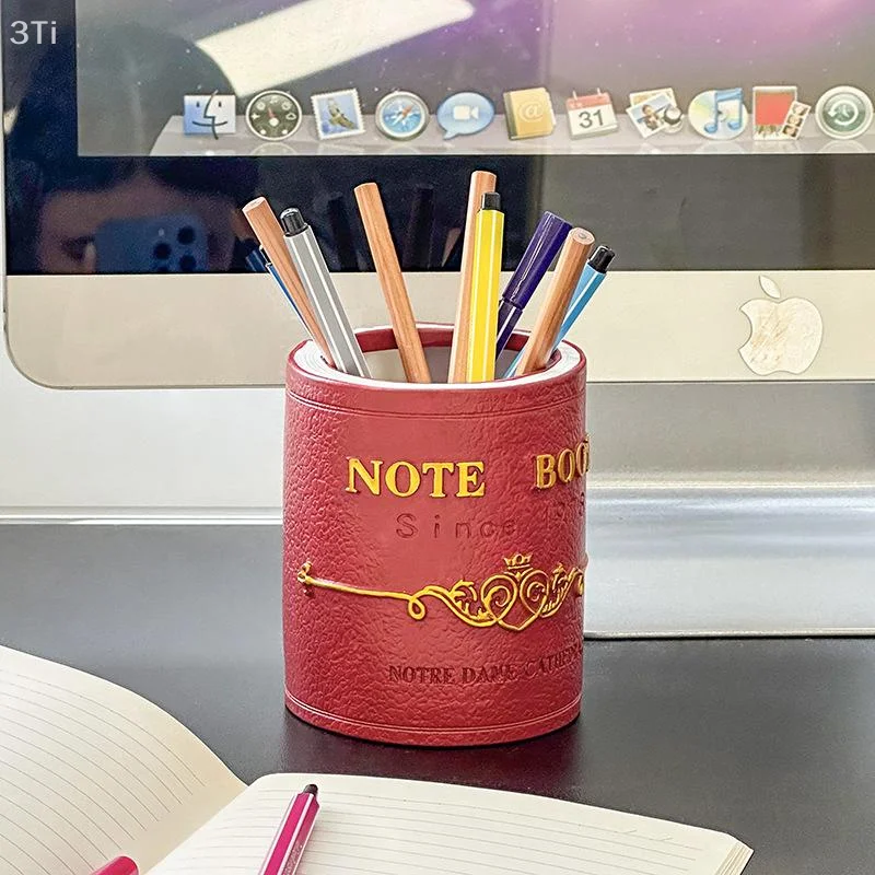 بسيطة الرجعية كتاب حامل قلم سطح المكتب مكتب صندوق تخزين قلم رصاص عرض كوب عالية السعة صندوق أدوات مكتب الملحقات