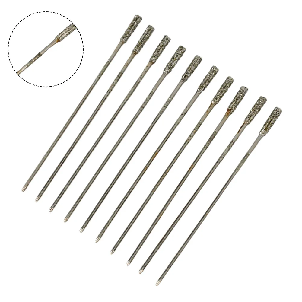 Imagem -04 - Diamante Revestido com Derivadas Brocas Azulejo Pedra Vidro Jóias Buraco Saw Fresa Bit Brush Ferramentas Burr 10 Pcs 12 Pcs 1.3 mm