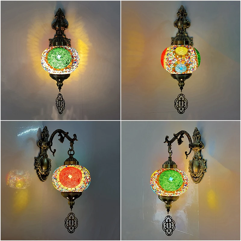 

Turkish Mosaic Wall Lamp Vintage Art Deco Handcrafted Lamparas LED Wall Lamp Aisle Staircase Wall Lamp