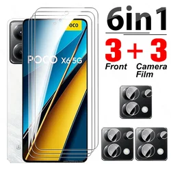 Filme de câmera de vidro temperado para Poco, protetor de tela, 5G, 6in 1, POxo, Poko X, 6, 6X, pequeno, X6Pro, PocoX6 Pro, PocoX6Pro