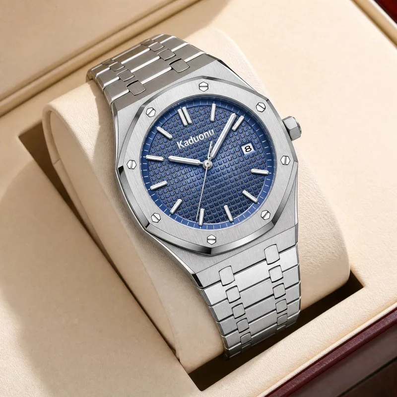 Men's Octagonal Design Quartz Watch