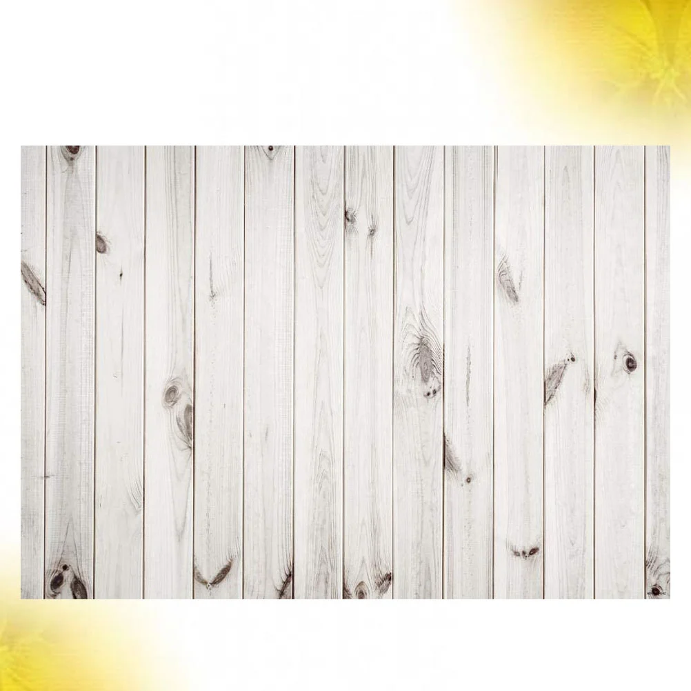 Photography Backdrop Wood Grain Decorative Backdrop Photographic Cloth for Work Room (White, 150x210cm)